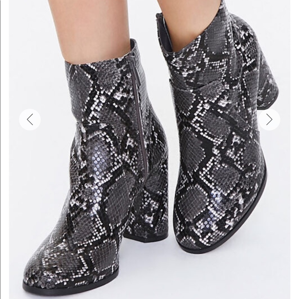 Forever 21 snakeskin booties